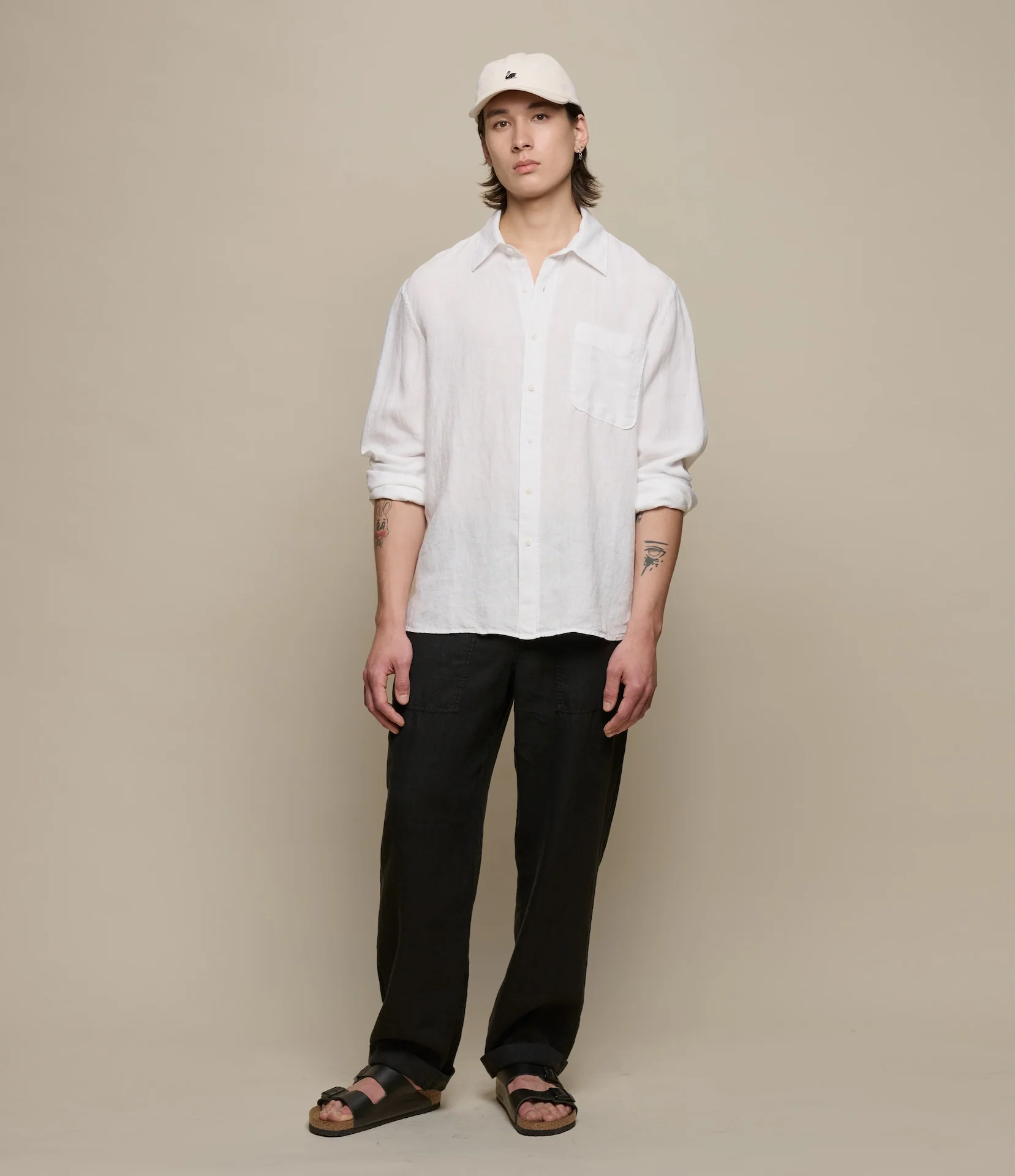 Relaxed Fit Linen Long Sleeve Shirt - Image 6