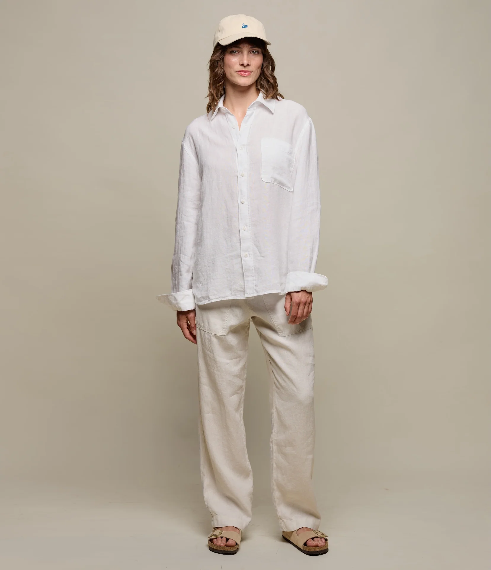 Relaxed Fit Linen Long Sleeve Shirt - Image 7
