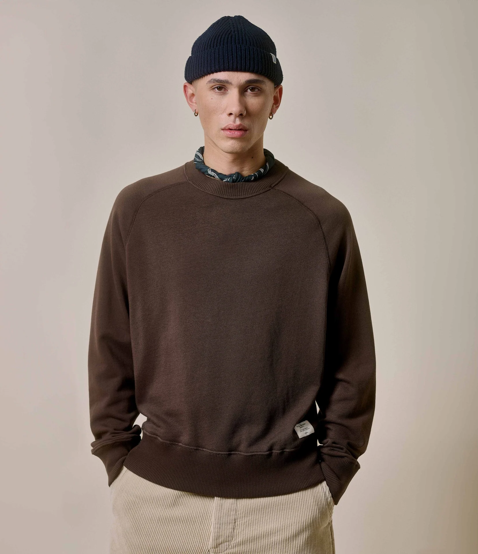 Retro Fleece Raglan Cotton Sweatshirt