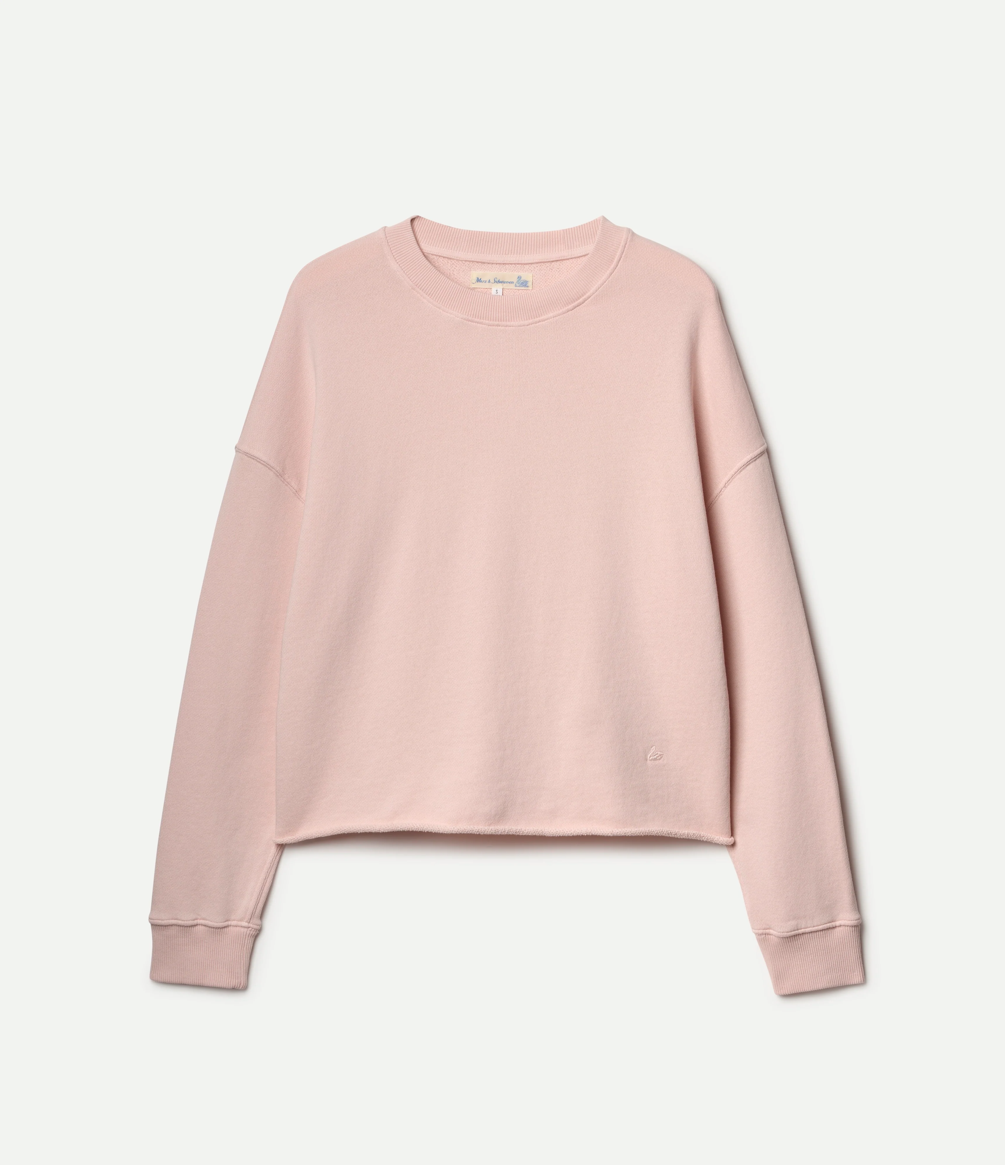 Retro Fleece Sweatshirt With Open Edge On Hem