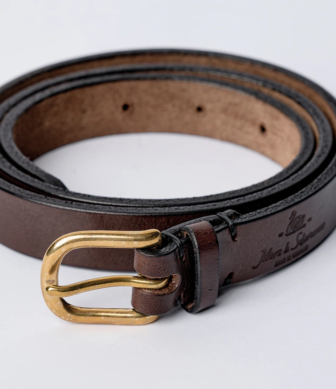 Narrow Saddle Leather Belt (2cm / 0.79In) - Image 3