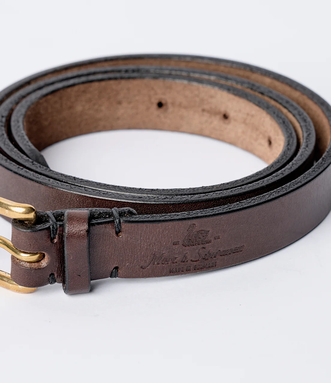 Narrow Saddle Leather Belt (2cm / 0.79In) - Image 4
