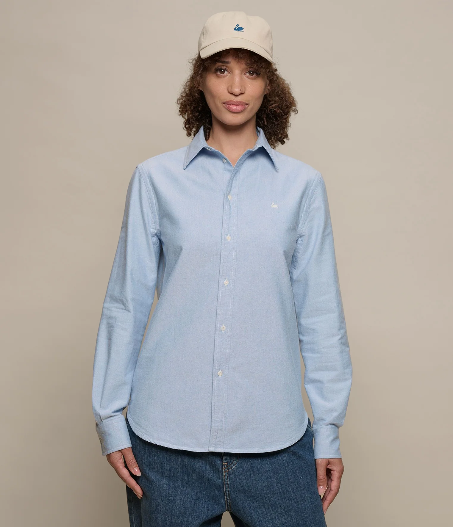 Shaped Cotton Oxford Long Sleeve Shirt