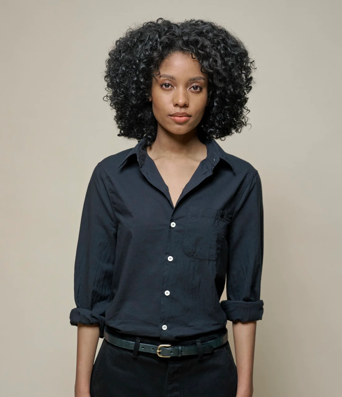 Lightweight Cotton Poplin Women's Long Sleeve Shirt