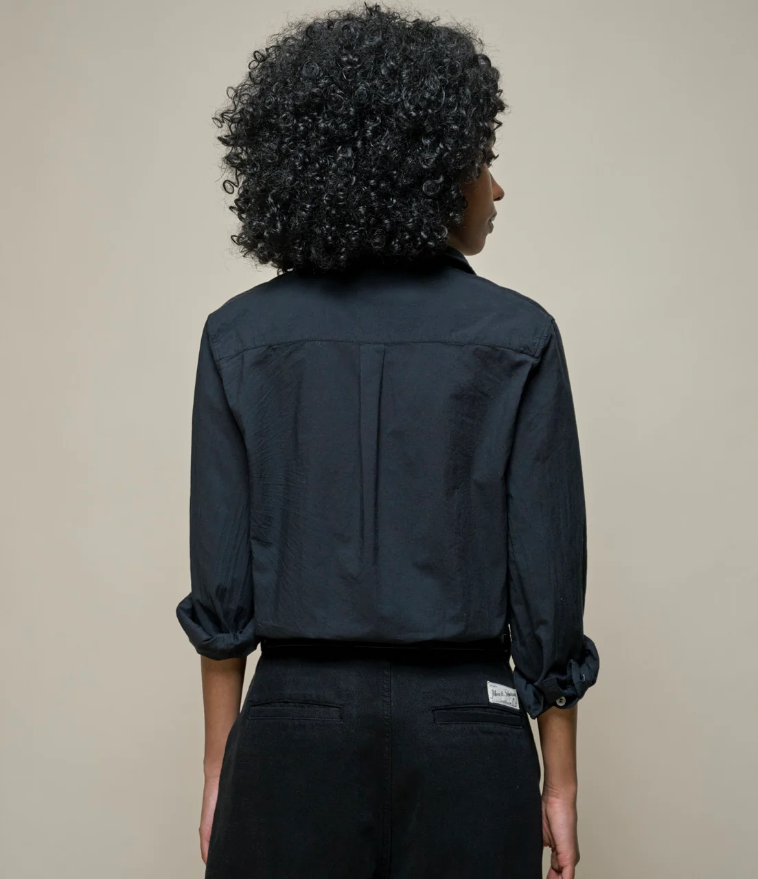 Lightweight Cotton Poplin Women's Long Sleeve Shirt - Image 4
