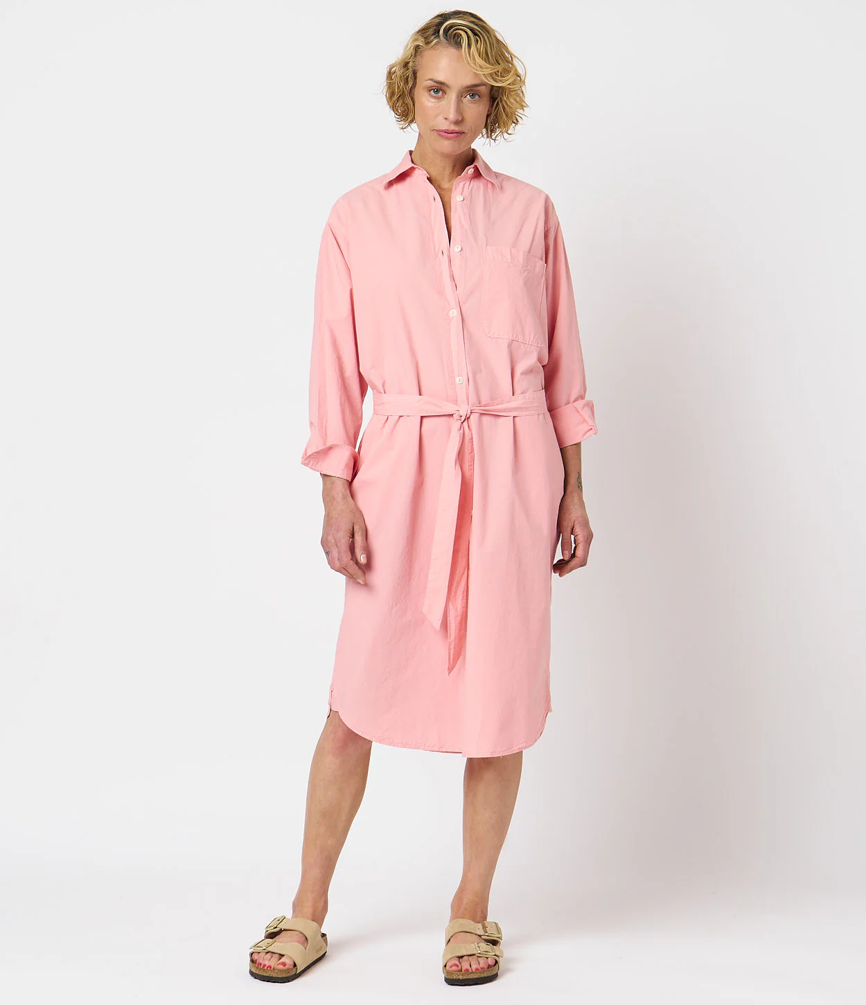 Paper Touch Cotton Poplin Shirt Dress