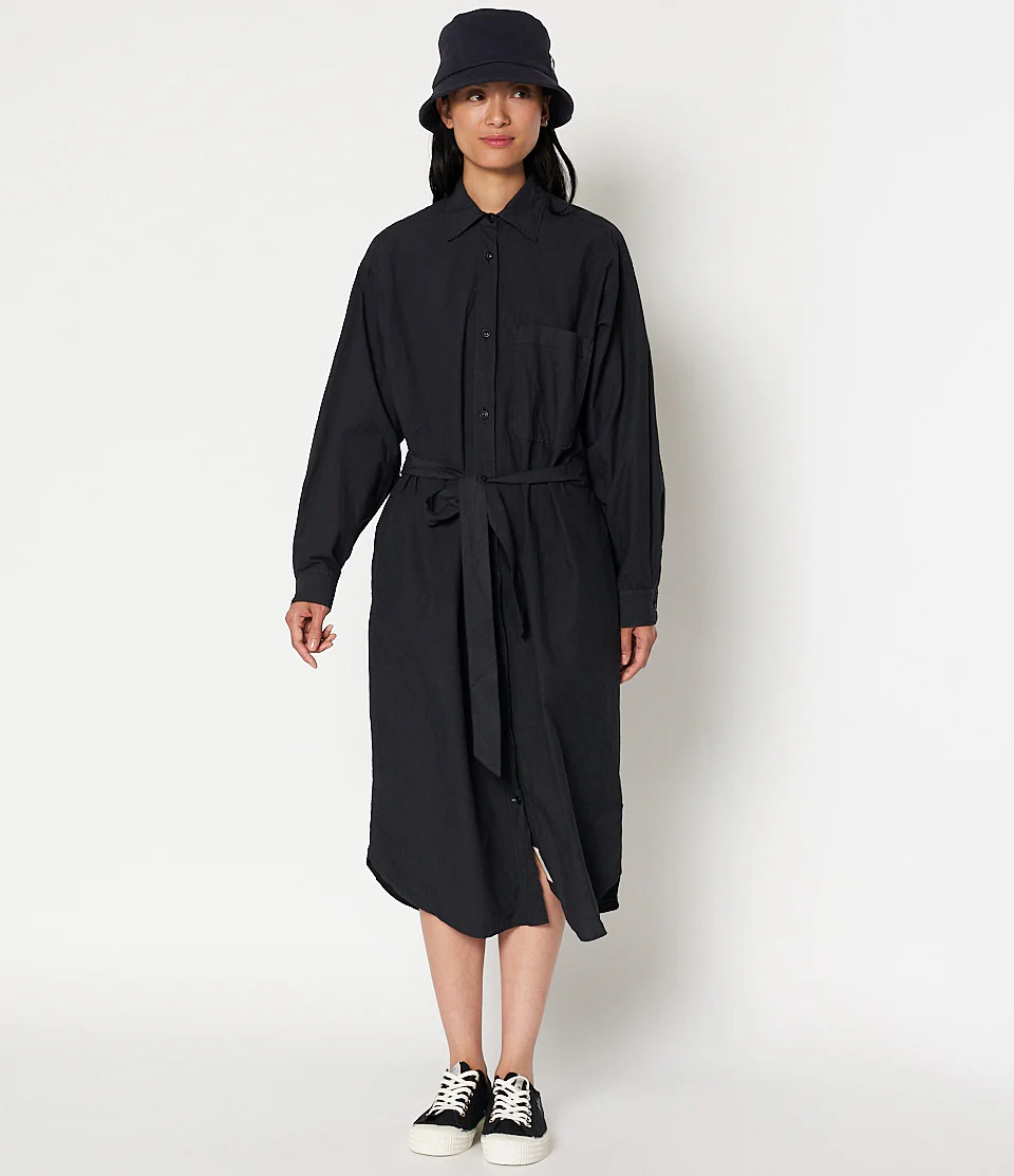 Paper Touch Cotton Poplin Shirt Dress