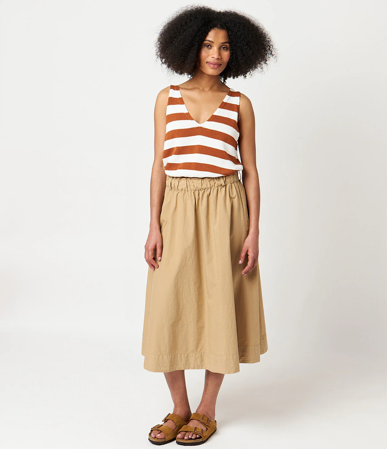 Relaxed Cotton Poplin Skirt - Image 3