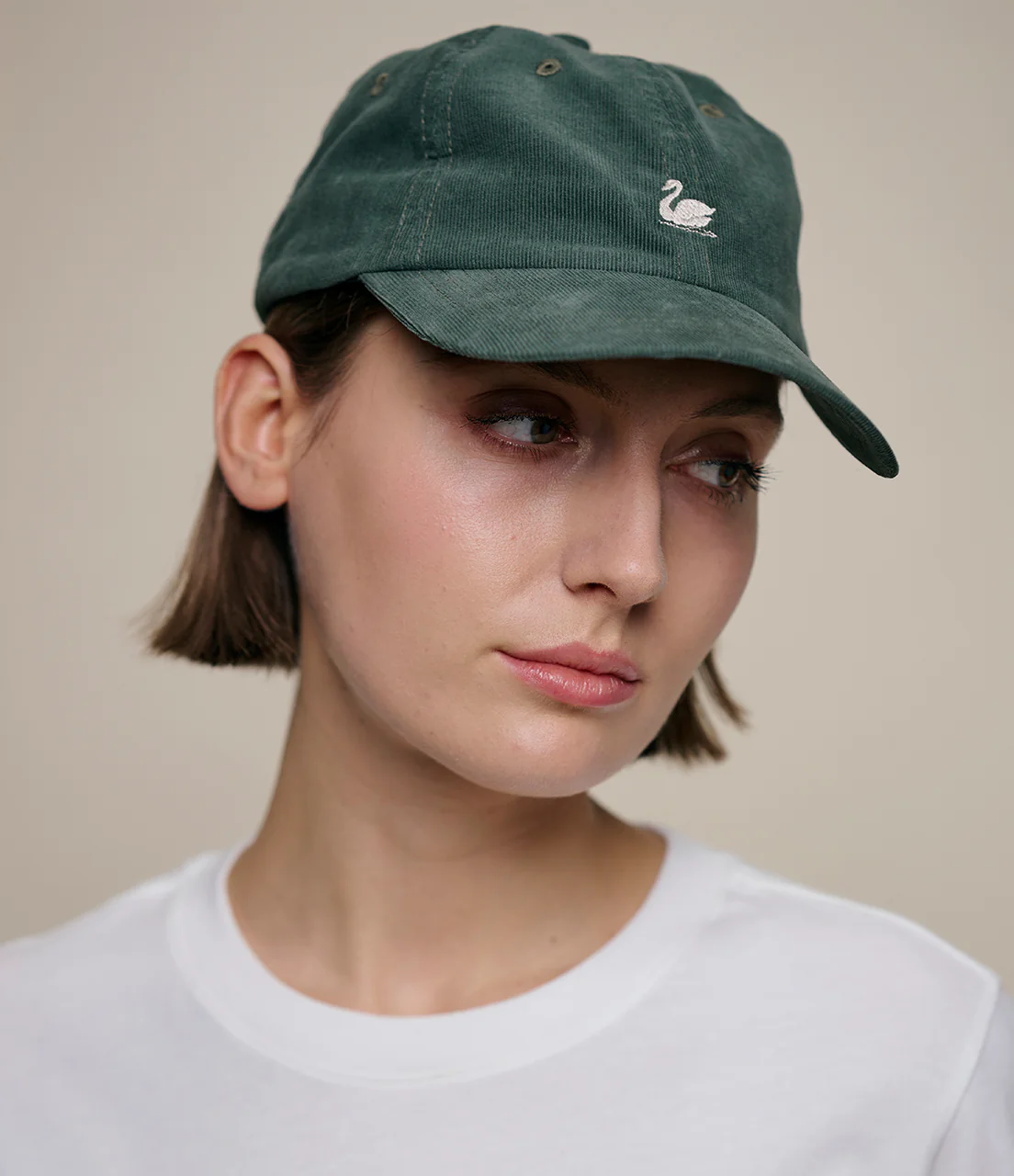 Swan Logo Cotton Corduroy Cap - Image 6