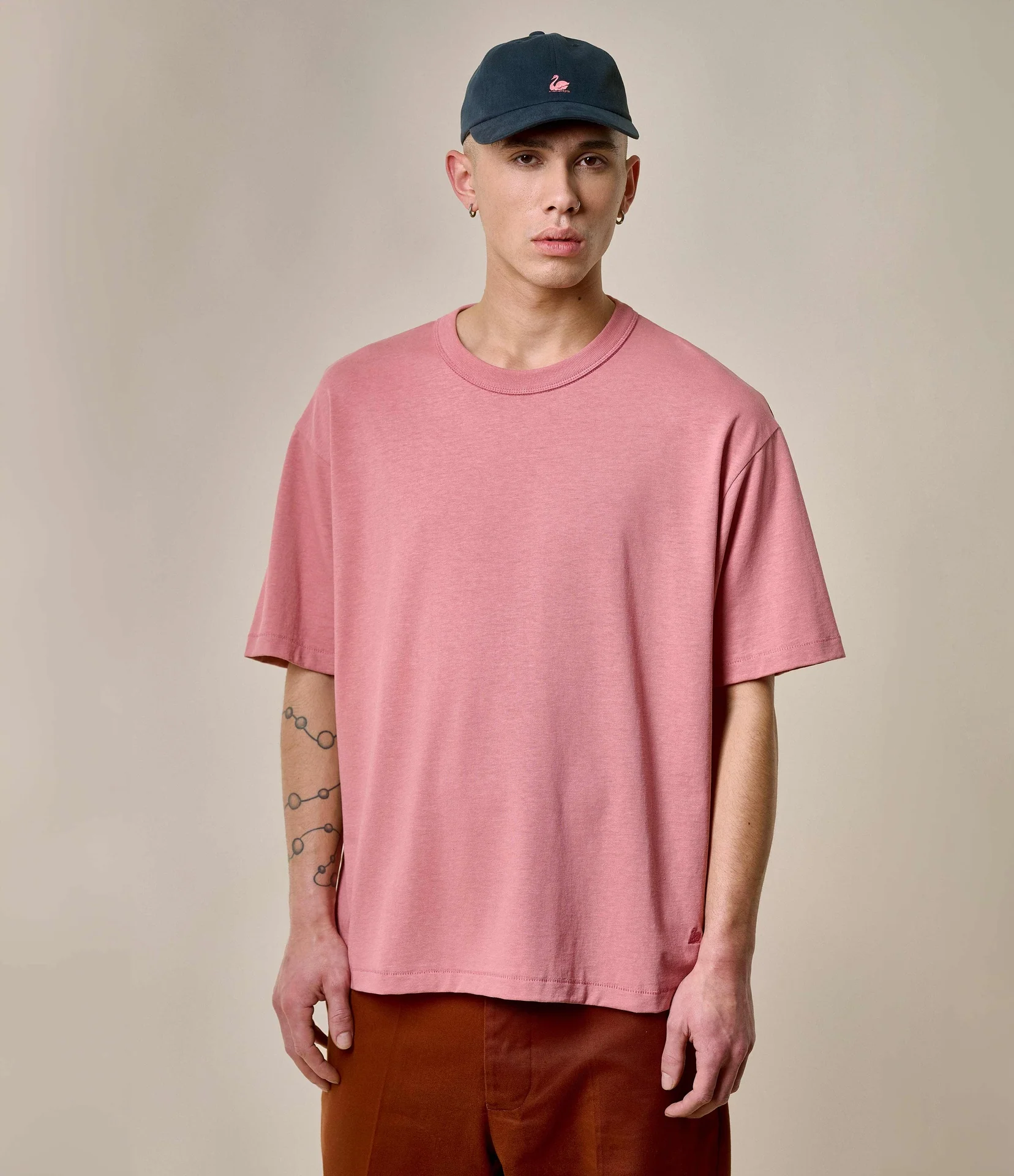 Sturdy Boxy Fit Giza Cotton-Hemp T-Shirt