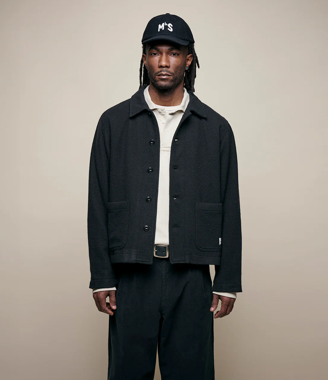 Traditionally Woven Burel Wool Cropped Worker's Jacket