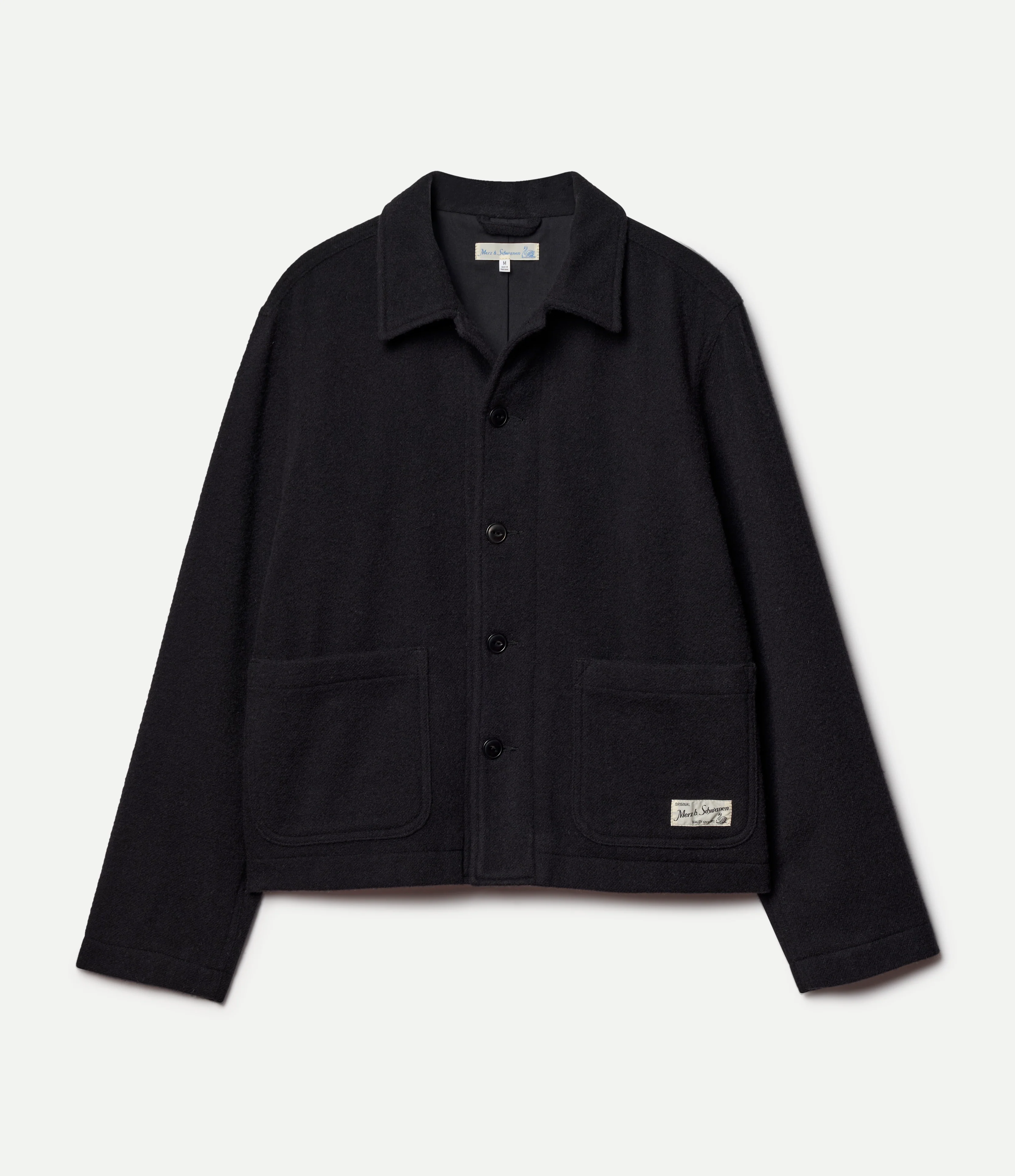 Traditionally Woven Burel Wool Cropped Worker's Jacket - Image 2