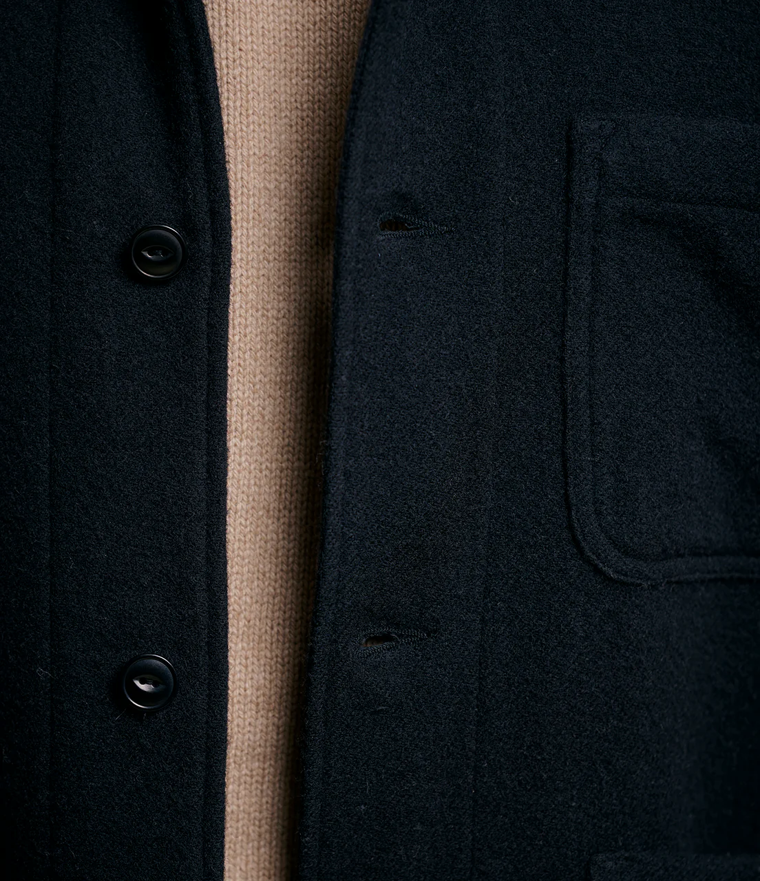 Traditionally Woven Burel Wool Worker's Jacket - Image 3