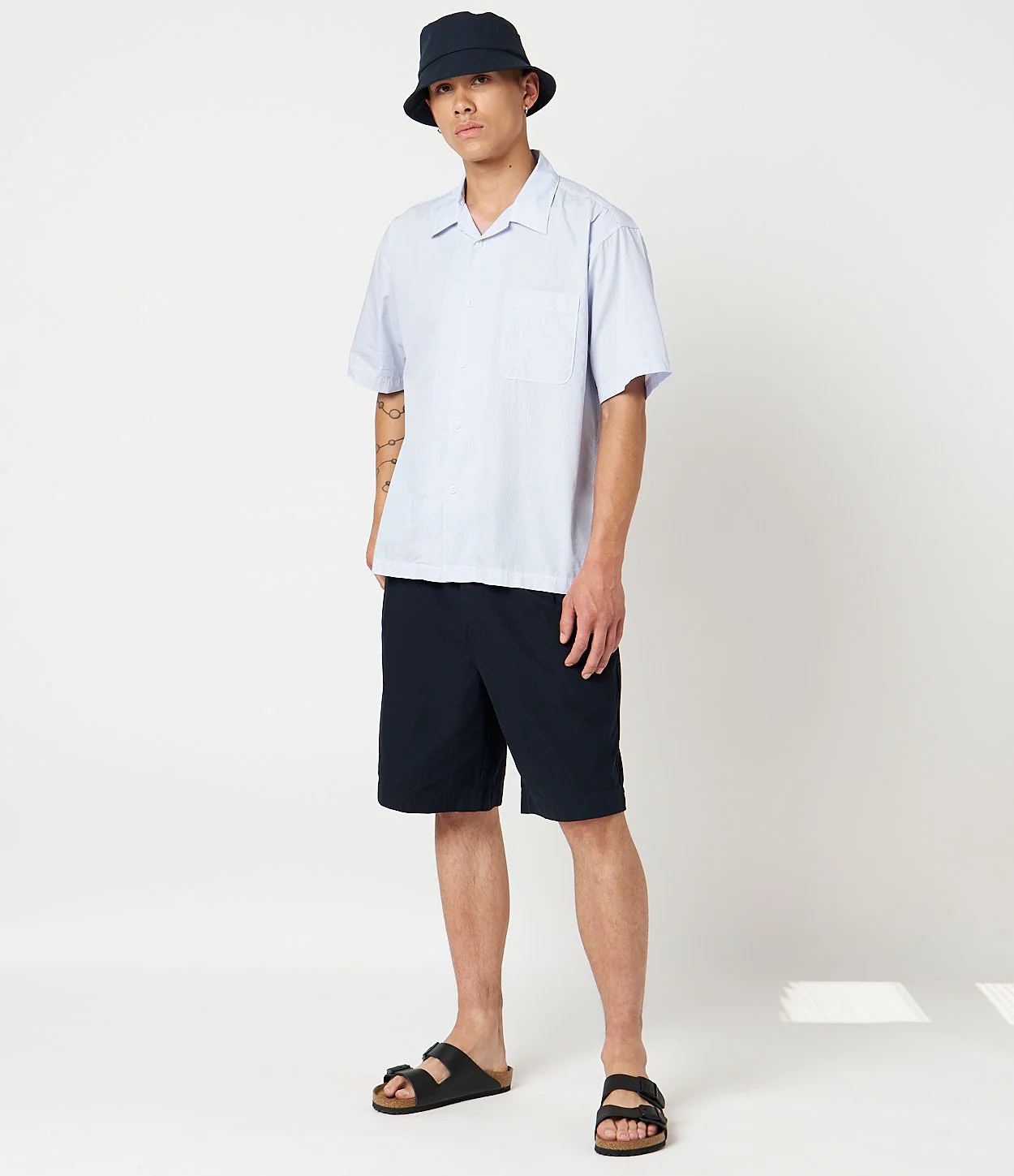 Lightweight Cotton Poplin Bowling Short Sleeve Shirt - Image 4