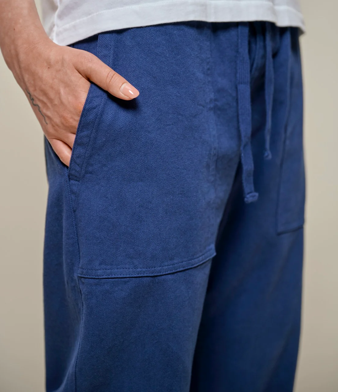 Worker's Cotton Twill Drawstring Pants - Image 4