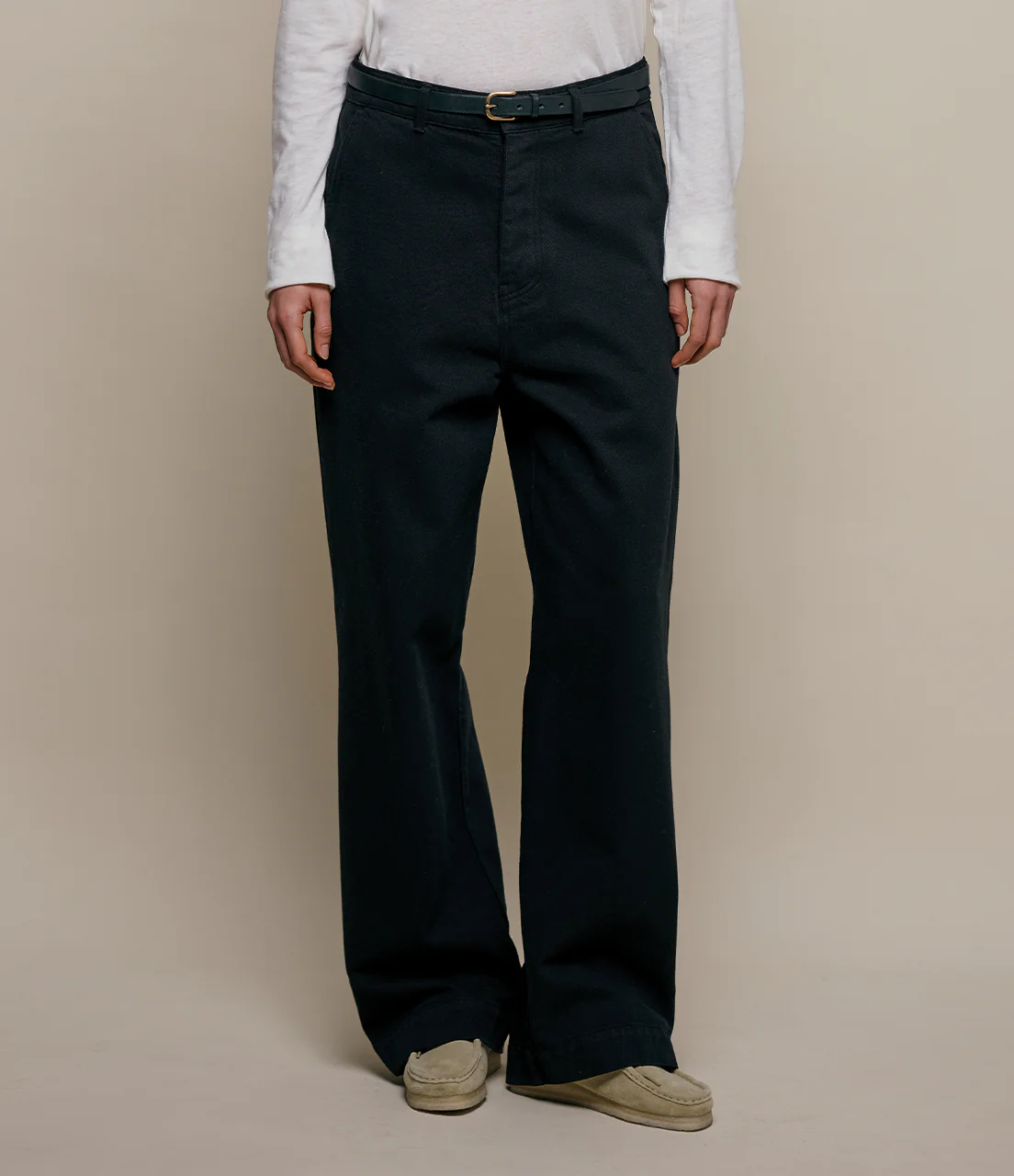 1940s Cotton Twill High Rise Wide Leg Chino - Image 7