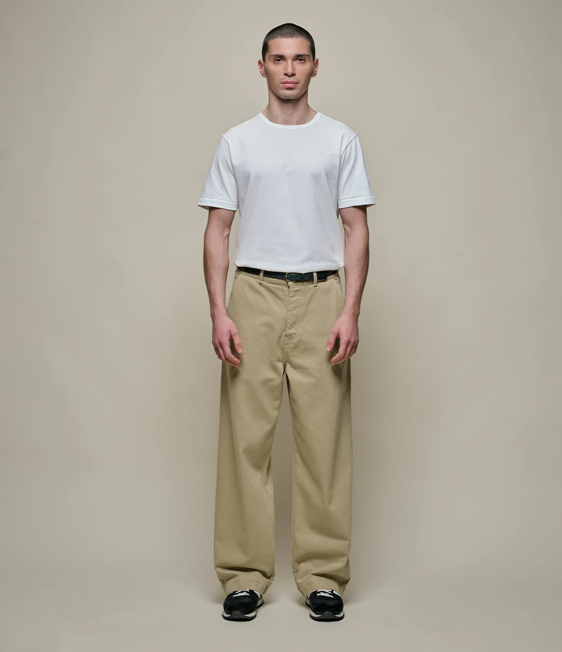 1940s Cotton Twill High Rise Wide Leg Chino - Image 4