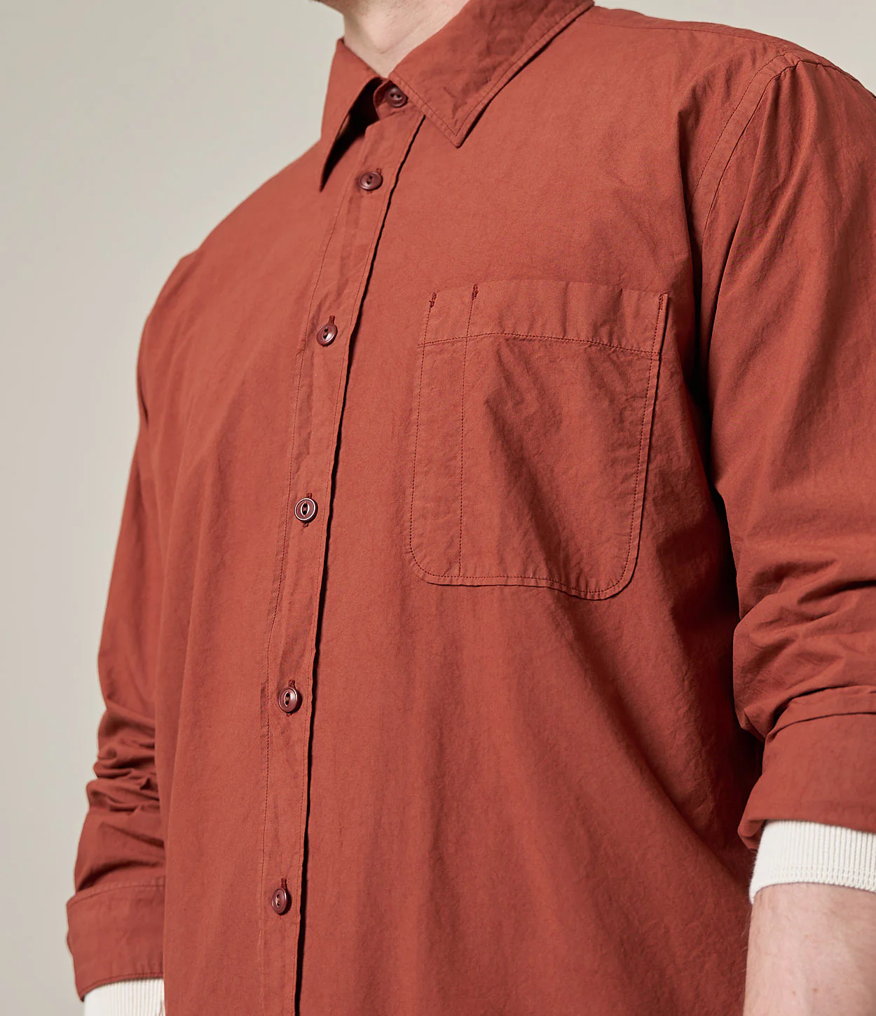 Paper Touch Cotton Poplin Long Sleeve Shirt - Image 3