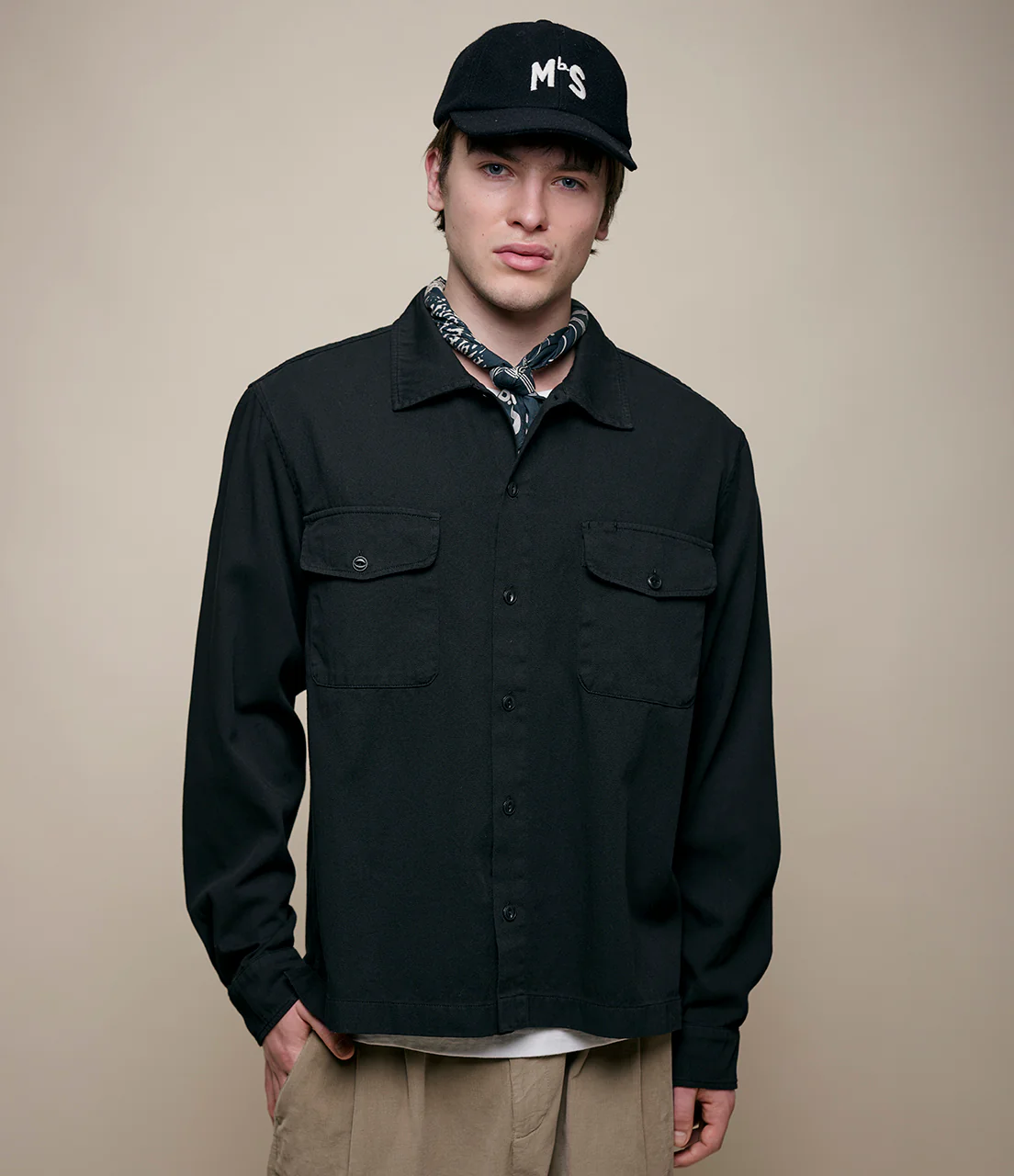 Worker's Cotton Twill Long Sleeve Shirt