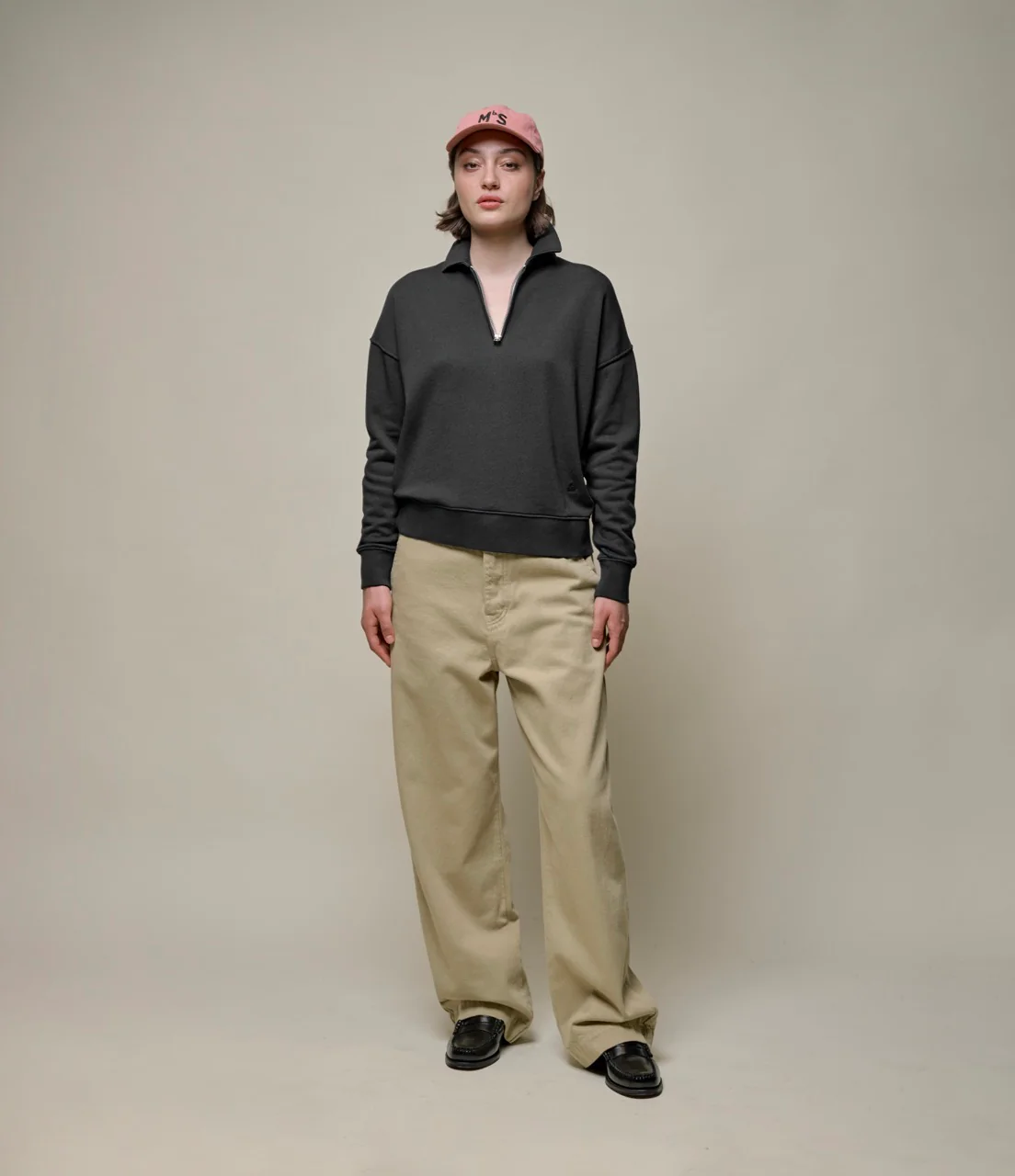 Cropped Retro Fleece Women's Half-Zip Sweatshirt - Image 3